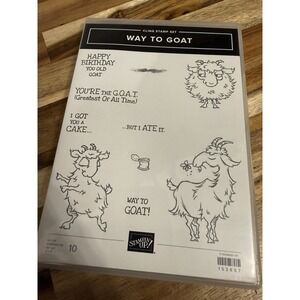 Stampin' Up Cling Stamp Set Way To Goat Rubber Stamps